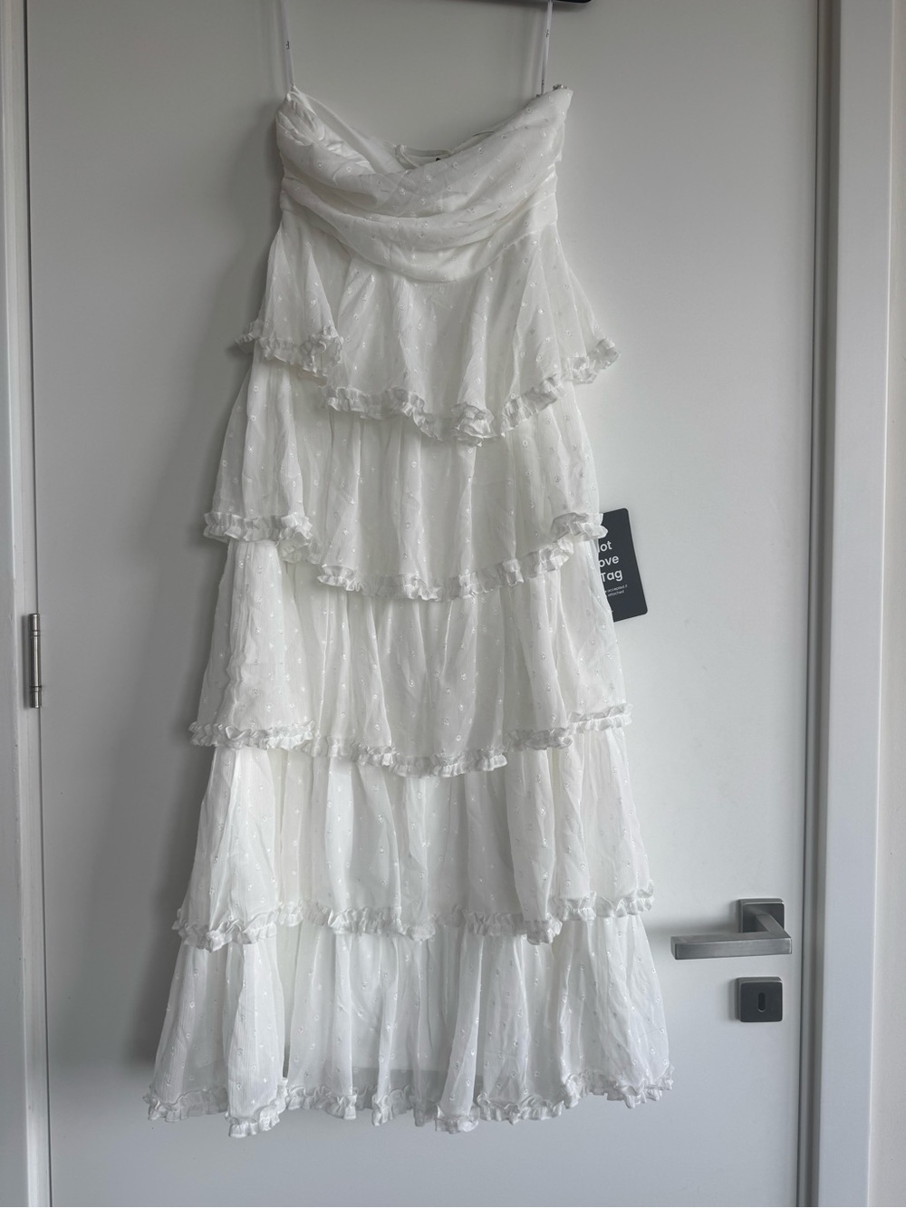 Lulu's White Strapless Tiered Maxi Dress
